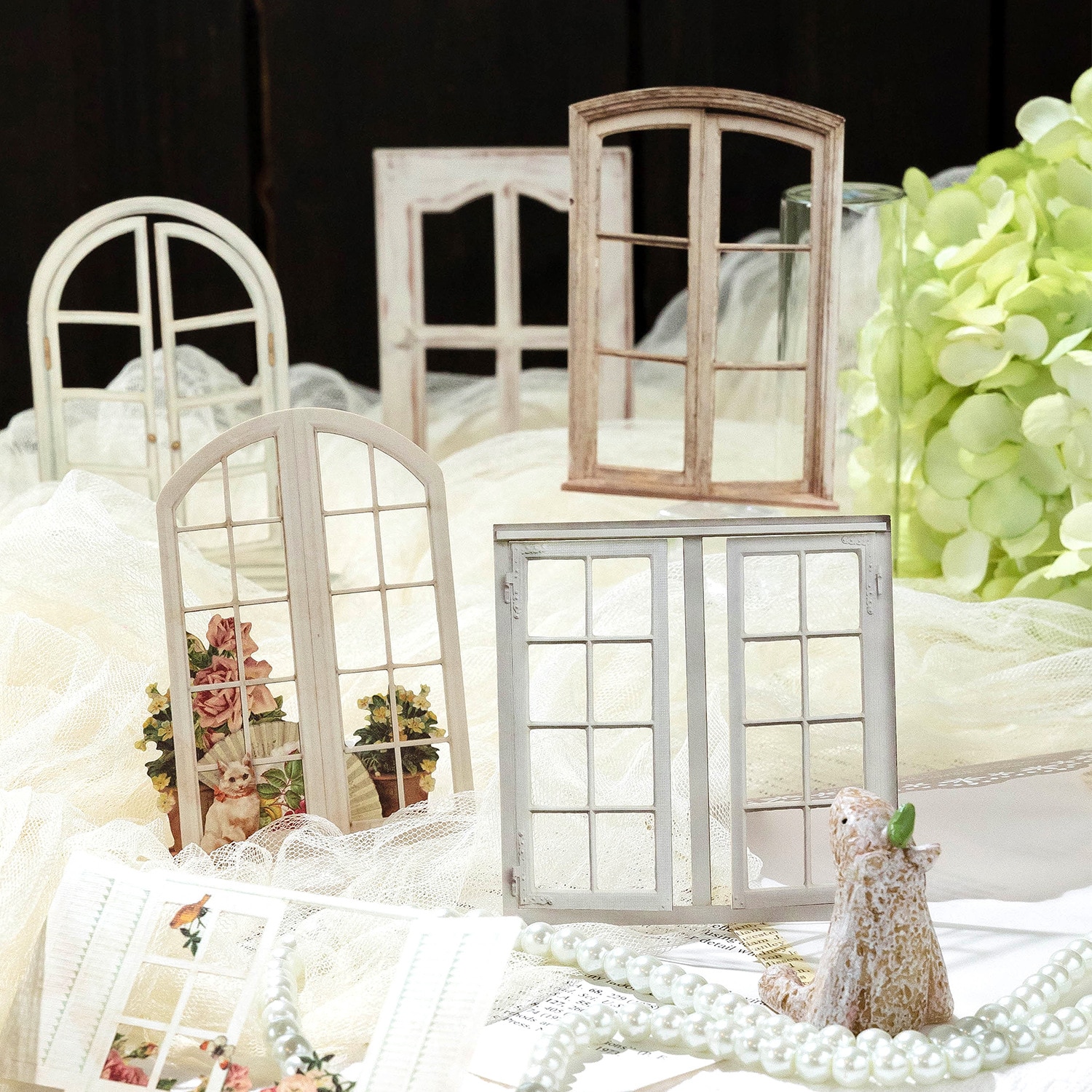 10Pcs Dream In The Window Decorative Sticker Vintage Openwork Collage Scrapbooking Material Label Diary Album Journal Planner - Image 2