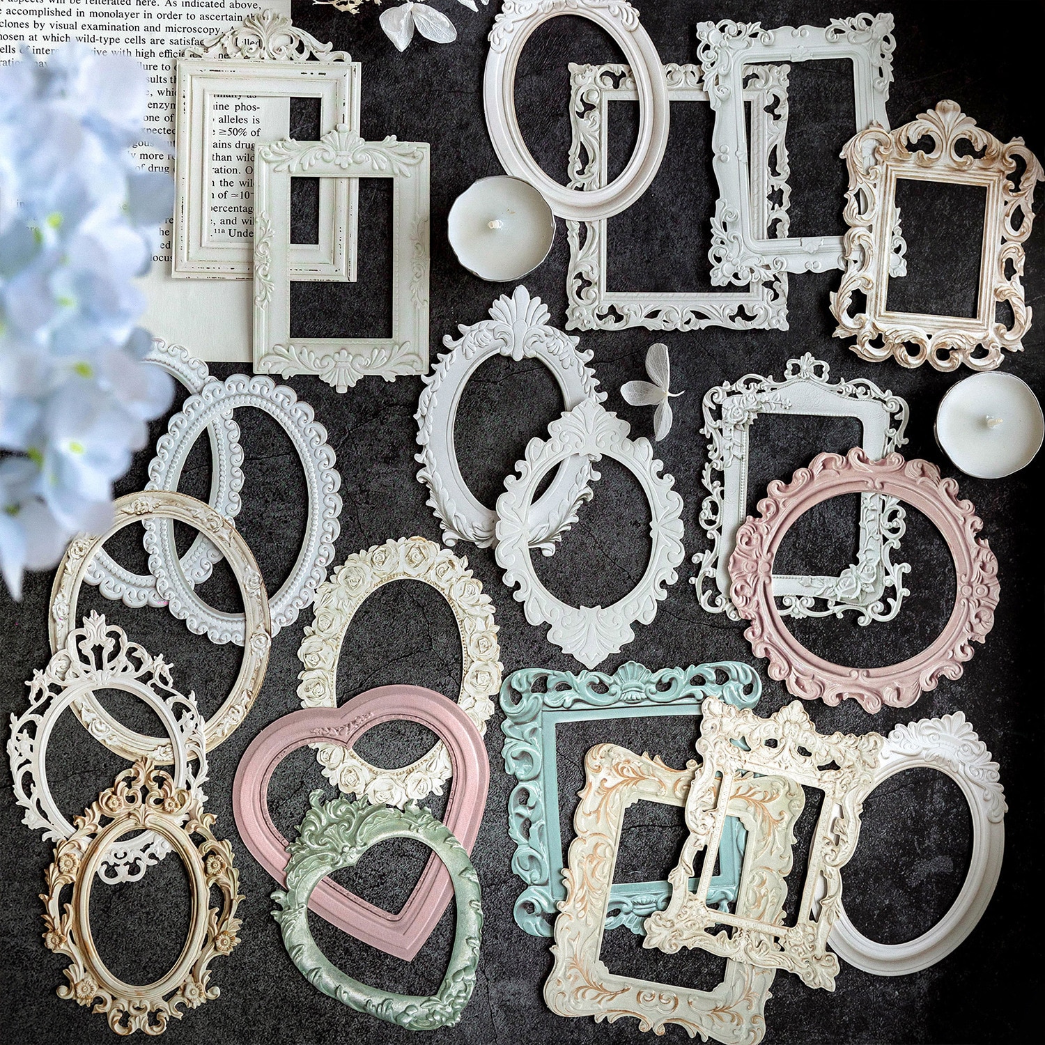 10Pcs Openwork Embossed Vintage Frame Collage Card Diy Material Paper Retro Arts Handbook Decorative Lable Junk Journal Planner - Image 3