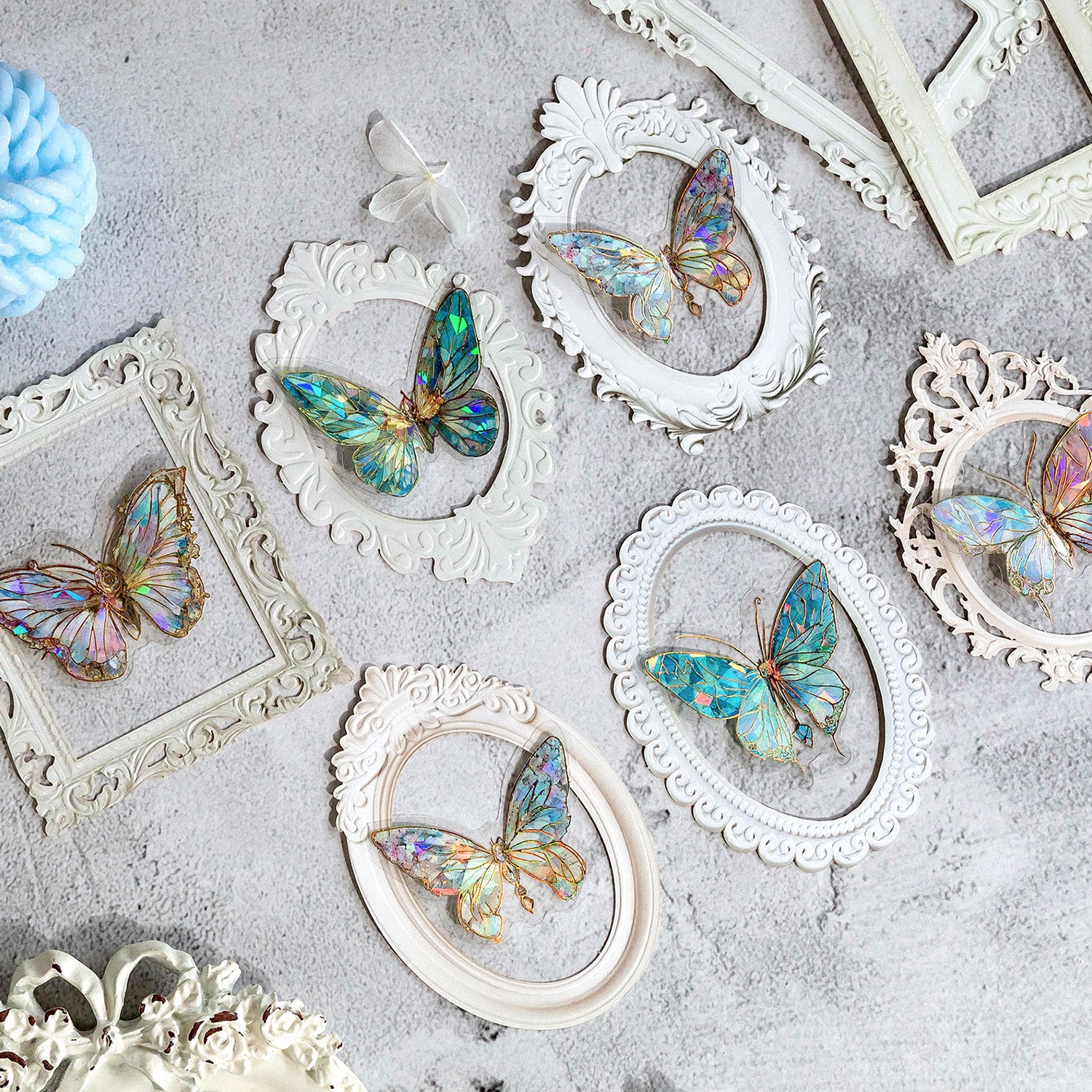 10Pcs Openwork Embossed Vintage Frame Collage Card Diy Material Paper Retro Arts Handbook Decorative Lable Junk Journal Planner - Image 2