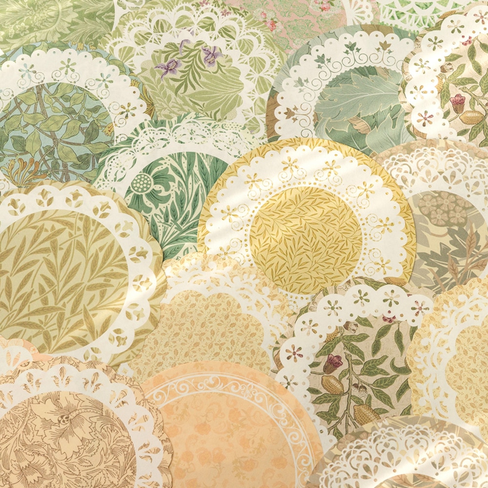 30pcs Lace Flower Story Series Decorative Material Paper Vintage Collage Background Paper Scrapbooking Diary Lable Planner - Image 3