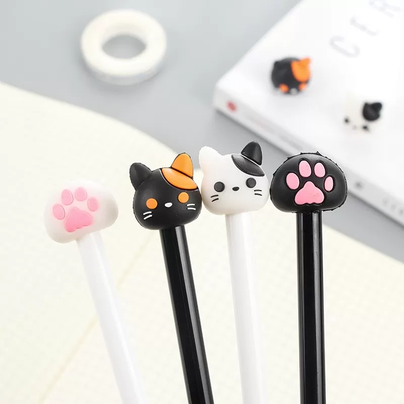 Creative Cartoon Cute Wagging Tail Meow Cat Gel Pen Black - Temu